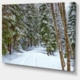 thumbnail image 3 of Designart Snowy Road in the Forest Canvas Wall Art, 3 of 4