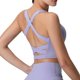 thumbnail image 5 of Ropa interior deportiva para mujer Chaleco de entrenamiento con almohadilla cruzada en la espalda Top desnudo de soporte medio para mujer - Púrpura claro, 5 of 6