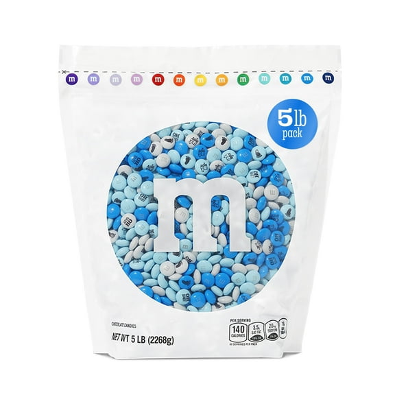 M&M'S It's A Boy Milk Chocolate Candy, Baby Shower or Gender Reveal Candy, 5lb Resealable Bulk Bag