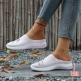 thumbnail image 4 of Dakaela Mules for Women 2026 Summer Woven Slip on Walking Sneakers Flower Embroidery Orthopedic Closed Toe Slides with Arch Support Pink 9.5, 4 of 9