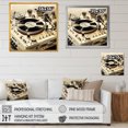 thumbnail image 4 of Designart "Melody of Vintage Vinyl Records II" Fashion Framed Wall Art - White Turntables & Boom Boxes Hallway Framed Wall Art Decor, 4 of 6