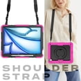 thumbnail image 7 of Case for iPad Air 13 inch/iPad Pro 12.9 inch (3rd/4th Gen), 360 Rotating Stand Handle Pencil Holder Shoulder Strap Heavy Duty Shockproof Cover, Rose, 7 of 7