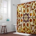 thumbnail image 5 of Abstract Yellow Red Flowers Fabric Shower Curtain Ethnic Style Washable Shower Curtains for Bathroom, Waterproof Bath Curtain with Hooks Home Decor 72x84in, 5 of 8