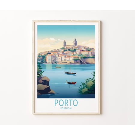 POSTER Porto Portugal Travel Poster, Porto Portugal Poster Print, Porto Lisbon Braga Portugal Custom Travel Poster, Birthday Gifts-UNFRAMED