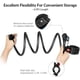 thumbnail image 5 of Candado para bicicleta impermeable, cable antirrobo metálico de 150cm, candado para bicicleta multifuncional con combinación de 4 dígitos, con soporte de montaña y luz LED para motos, puertas y scoote, 5 of 5