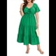 thumbnail image 2 of Vestido Bohemio de Talla Grande para Mujer, Verano 2025, Midi, , Corta, Escote Corazón, Cintura Elástica Verde 4XL, 2 of 9