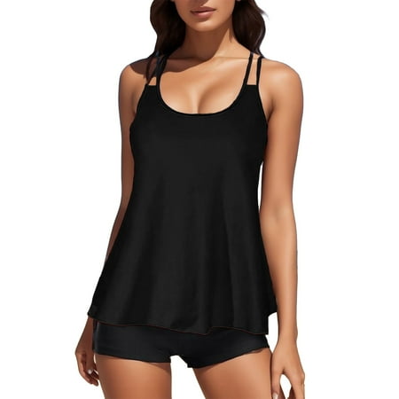 Swimwear Control Flowy Tank Two With Boyshorts Piece Tankini Top Tummy Bathing For Women Suits Swimsuits Swimwears Tankinis Set Tankini Swimsuits Push Up Bikini Sets For Women Womens Swimsuits Tummy C