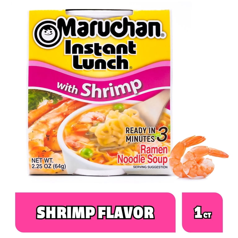Maruchan Instant Lunch Ramen, Shrimp Flavor Noodle Soup, Packaged