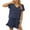 Blue, variant on Skpblutn Womens Shorts Spring And Summer Solid Color Casual Drawstring Short Sleeve Pajamas Home Set Shorts for Women Black L