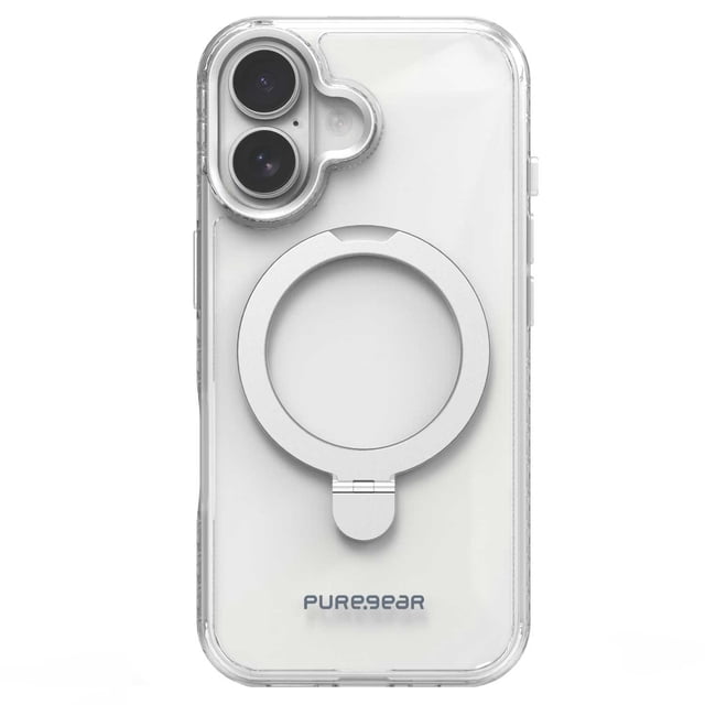 Funda Case PUREGEAR Slimshell Kik Mag para iPhone 16 Transp Plata