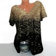 thumbnail image 2 of PVCS Womens Tops Clearance Under $5 Women Plus Size Short Sleeves V-Neck Print Blouse Pullover Tops Short Sleeve Blouses, 2 of 6
