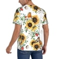 thumbnail image 2 of Lsque Sunflowers Leaves And Birds Pattern Mens Polo Golf Shirts Funny Graphics Shorts Sleeve Button Shirts Baseball T-shirt-4X-Large, 2 of 7