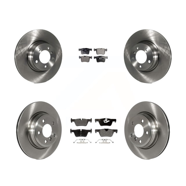 Transit Auto Front Rear Disc Brake Rotors and Semi-Metallic Pads Kit for Car 2015 BMW 328i xDrive Without Blue Painted Calipers with M Sport Package K8F-103491