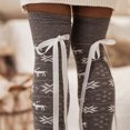 thumbnail image 5 of Rdhnmea Women's Christmas Thigh High Socks Cable Knit Over the Knee Boot Socks Xmas Snowflake Print Long Stockings Winter Warm Leg Warmers, 5 of 5
