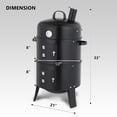 thumbnail image 6 of Zimtown BBQ Charcoal Grill Outdoor Barbecue Pit Smoker with 3 Levels Patio Backyard Black 21in, 6 of 7