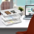 thumbnail image 3 of Acrimet Facility 3 Tier Letter Tray Side Load Plastic Desktop File Organizer (White Color), 3 of 9