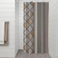 thumbnail image 2 of Beige Geometric Triangle Stripe Pattern Shower Curtain 36"x72" ,Bathroom Decorative Shower Curtains Set with 12 Hooks,Modern Waterproof Washable Shower Curtain, 2 of 6