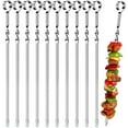 thumbnail image 4 of Pinchos de barbacoa de acero inoxidable palos de barbacoa pinchos de parrilla de cocina plana para acampar en casa 10pcs Speravity HA004797-00, 4 of 7
