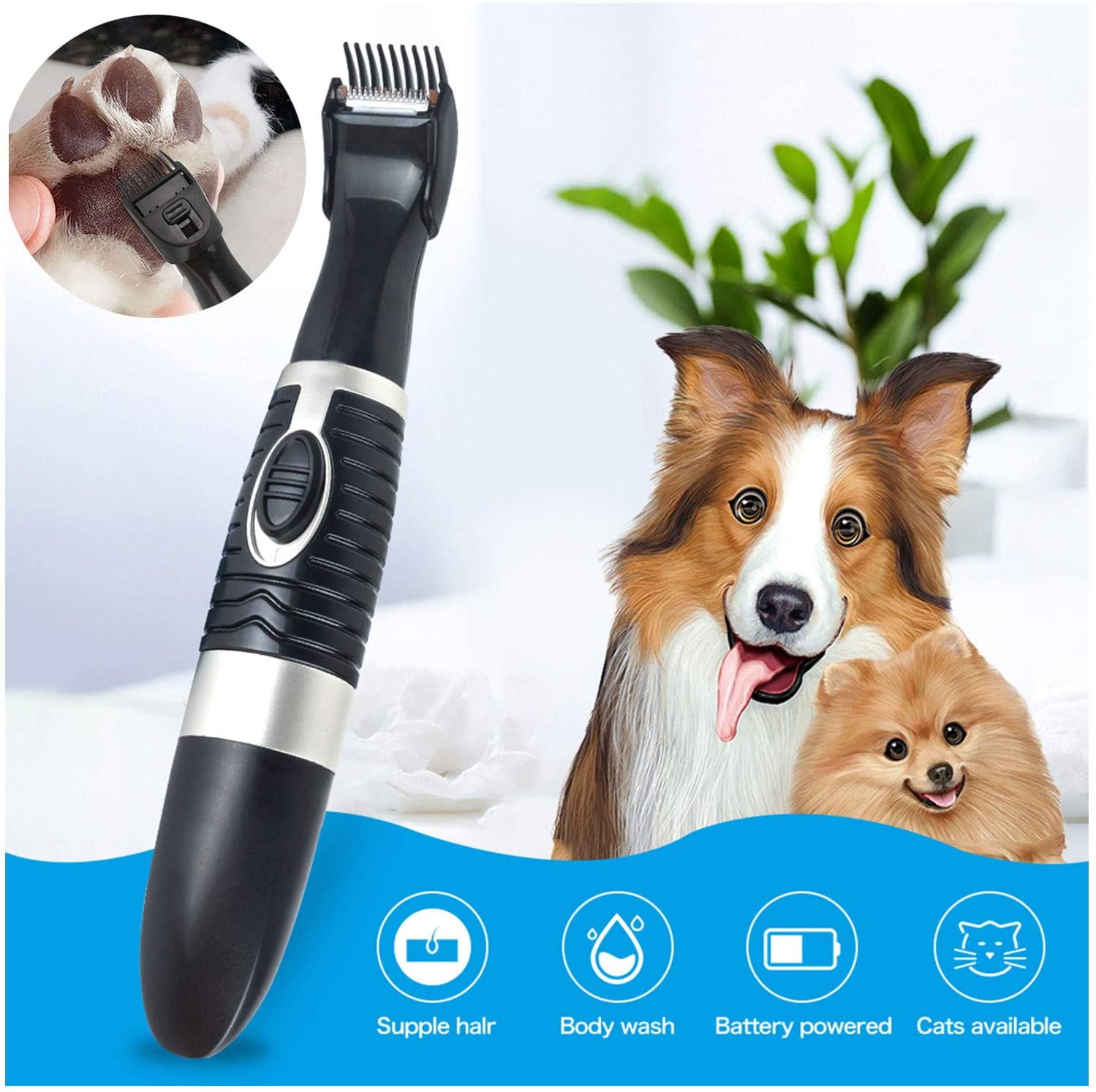 Dog Clippers, Pet Paw Trimmer, Cordless and Small Dogs Clipper Low Noise Electric Pet Trimmer Dog Grooming for Trimming The Hair Around Paws, Eyes, Ears, Face, Rump Walmart.com