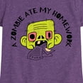 thumbnail image 3 of Instant Message - A Zombie Ate My Homework  - Toddler & Youth Girls Short Sleeve Graphic T-Shirt, 3 of 6