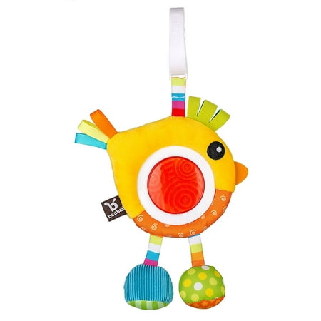 Dazzle Friends Bird Rattle Stroller Toy, Yellow, Easily attaches to strollers and infant carriers so that toy is always FRONT facing By BenBat Ship from