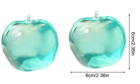 2PCS 2.6x2.6 in Realistic Blue Apple Shape Simulation Stress Ball, High-elasticity Fruit Cute Slow Rising Squeeze, Blue Apple Soft Squeeze Dough for Anxiety Relief, Party, Graduation Gift