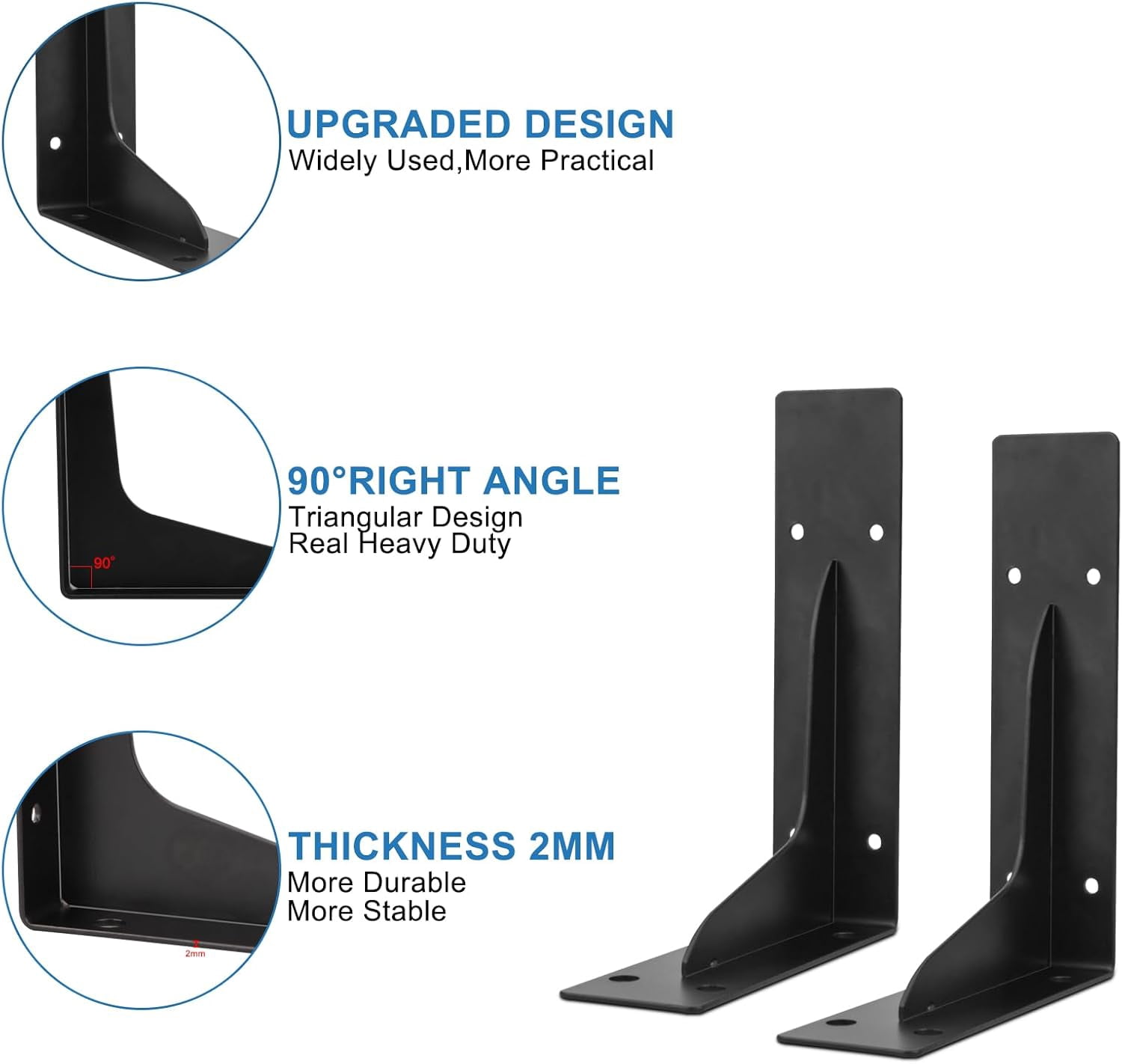 Banral Heavy Duty Shelving Brackets for Floating Shelves,L Bracket Wall Mounted Support for DIY with Beam,300 lbs,Included Mounting Hardware