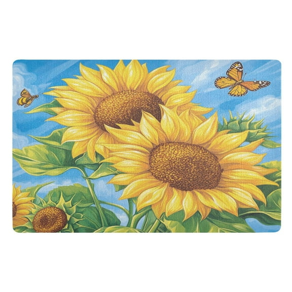 BZSMCE Floor Mats 32x20in Vibrant Sunflower Creativity Doormats