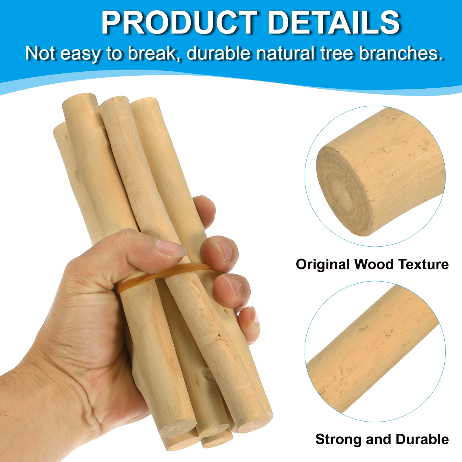 Uxcell 8 Pcs / 40cm Wood Log Sticks, 0.6-1.2inch inch in Diameter Natural Wood Craft Sticks, Dried Wood Sticks Decorative Wood Branch Sticks for DIY Crafts Accessory Photo Props, Wood Color