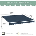 thumbnail image 6 of U-MAX Retractable Patio Awning with Manual Crank 10'×8', UV Protection & Waterproof Outdoor Sun Shade for Deck/Patio, Aluminum Frame,Navy, 6 of 7