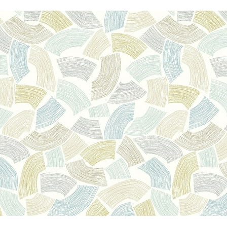 ohpopsi Elements Light Yellow Scribbled Arches Unpasted Non Woven Wallpaper, 19.7-in by 33-ft., 54.2 sq. ft.