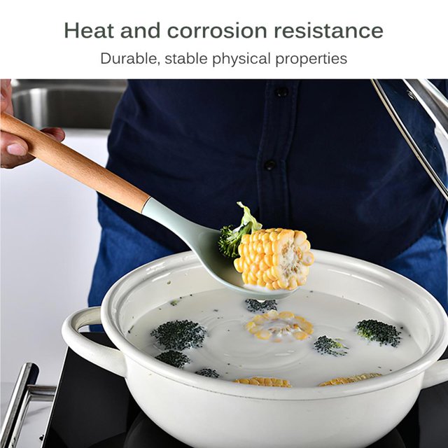 12 Piece Set Of Silicone Kitchenware Wooden Handle Multifunctional Kitchen Silicone Home Kitchen Utensils