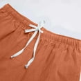thumbnail image 5 of DPTALR George Men's Linen Drawstring Shorts,Elastic Waist with Pockets for Summer,Orange,Big and Tall Men L, 5 of 5