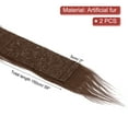 thumbnail image 2 of Uxcell 2 Pcs 59" x 2" Plush Faux Fur Fabric Precut Strips, Brown, 2 of 6