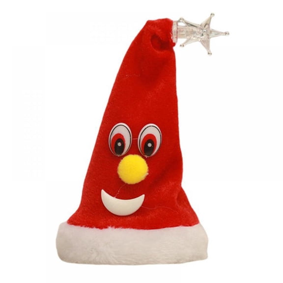KEINXS Plush Musical Dancing Christmas Hat-Funny Santa Hat Adults Kids