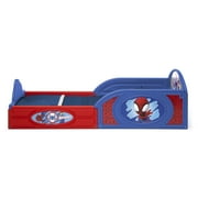 Marvel Spidey and His Amazing Friends Sleep and Play Toddler Bed with Built-In Guardrails by Delta Children, Blue