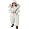 thumbnail image 5 of Zshosam Baby Winter Jacket Toddler Girls Snowsuit Fleece Lined Hooded One Piece Snow Coveralls for Toddler and Baby Girl Size 18 24 Months,(White 18-24 Months), 5 of 8
