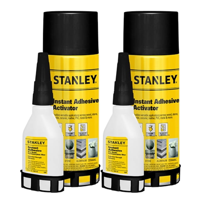 Juego de adhesivos STANLEY Instant Cianoacrilato Super Glue, paquete de 2