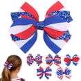 thumbnail image 5 of Zanarzt Hair Bows Independence Day Hair Bow Flag Bowknot 4th Of July Hair Bow Pin Bow Hair Hairpins 250 Anniversary Hair Bow Clips Watermelon Red,3-12 Years, 5 of 6