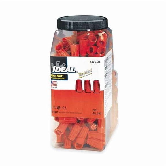 Ideal Twist On Wire Connector,Orange,PK300 30-073J