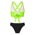 thumbnail image 4 of Bosfbaoi Swimsuit for Women 2-Piece High Waisted Bikini Set Twist Front Crisscross Back Top Classic Brief Bottom Regular Solid Bikini Sets for Women, 4 of 6
