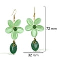 thumbnail image 2 of Romantic Green Quartz Floral Teardrop Brass Earrings, 2 of 4