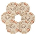 thumbnail image 7 of Yayeee 6 PCS Drink Coasters with Holder Set Woven Absorbent Round Tabletop Hot Pad, Purple Seashell, 7 of 7