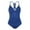 Balkan Blue, variant on Hilor Womens One Piece V Neck Bathing Suits Strappy Back swimsuits Tummy Control Swimwear