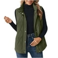 thumbnail image 5 of Women's Winter Vest Sleeveless, Quilted Insulated Jacket with Zip-Up Front and Turn-Down Collar, Warm Fleece Coat with Pockets for Casual Outerwear, 5 of 7