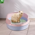 thumbnail image 6 of Cat Litter Box Heighten Deep Toilet Bedpan Circular Design Open Splashing Easy to Clean Portable Pet Litter Tray for Rabbit Small Dogs Pink, 6 of 8