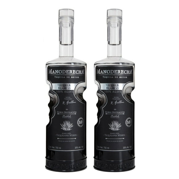 Duo Pack Tequila Manoderecha Doble Destilación Blanco 750 Ml Manoderecha Tequila, Blanco