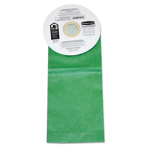 Vacuum Bags For Rubbermaid Backpack Vacuum Cleaners, Paper, Green