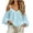 (New17)Light Blue, variant on ThriftyPlait Boho Tops for Women Casual Cotton Off Shoulder Long Sleeve Blouse Sexy Loose Fit Trendy Shirts Going Out V Neck Summer Outfit
