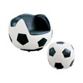 thumbnail image 2 of ACME All Star 2Pc Pack Chair & Ottoman, Soccer: White & Black, 2 of 2